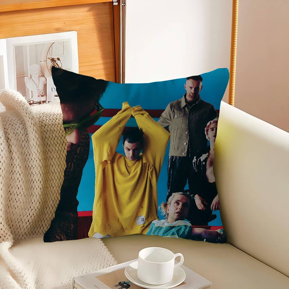 Fontaines D.C Pillow Covers Cartoon Sofa Decorative Home Double-sided Printing Short Plush Cute Cushion Cover