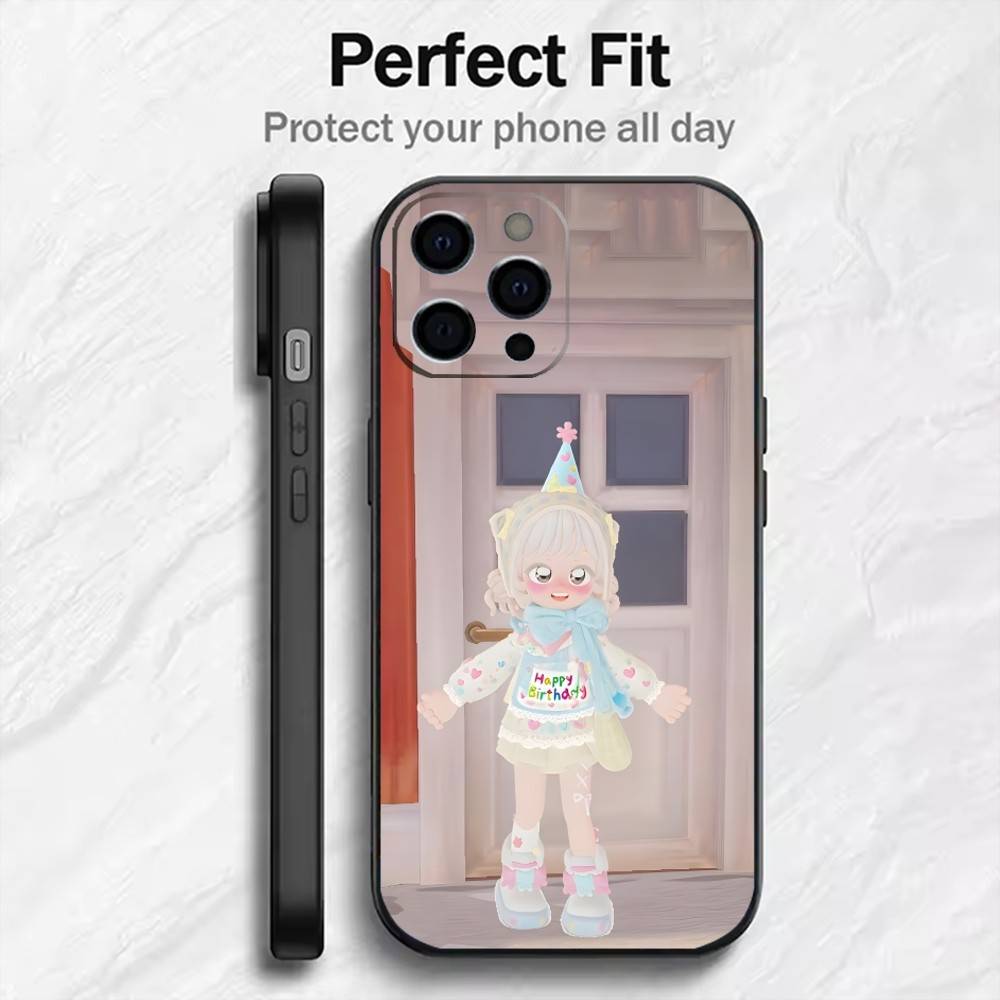 H-Heartopia Couples Print  Phone Case For iPhone17,16,15,14,13,12 Plus,Max Soft Silicone Black Cover