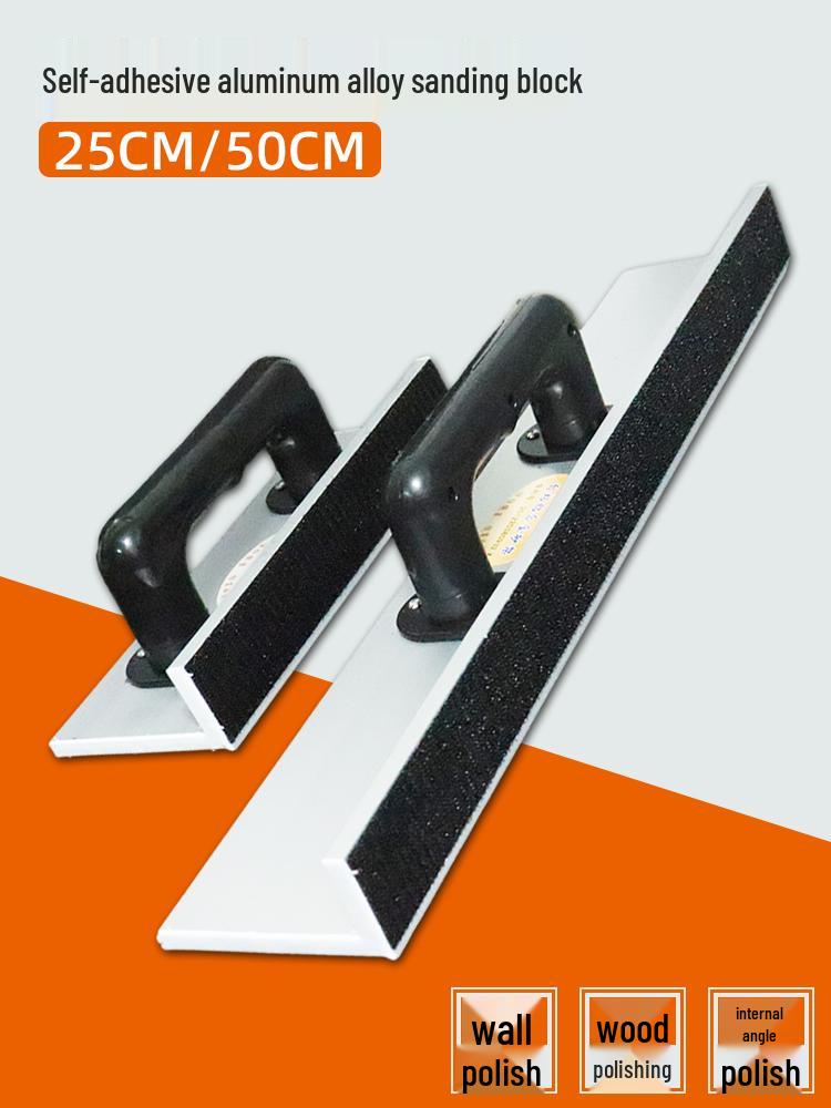 

Aluminum Alloy Right Angle Sandpaper Holder with Self-Adhesive Clip 25cm Sandpaper 120 Grit, 5 Sheets