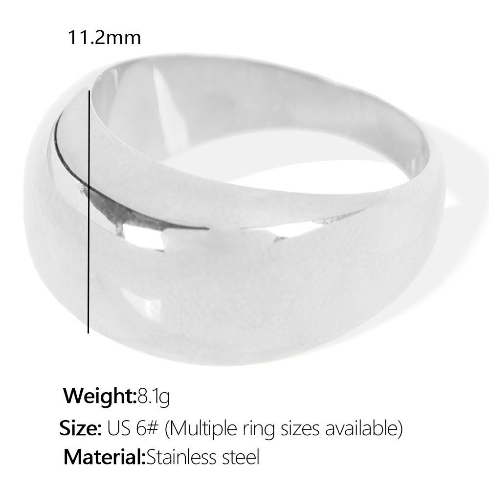 Chic Women's Open Stainless Steel Geometric Ring