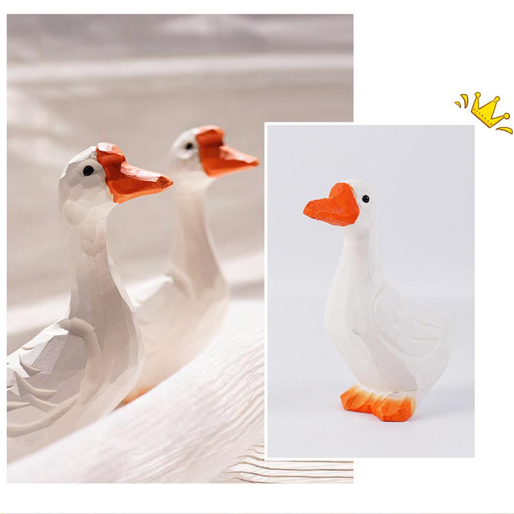 Wood Duck Toy Handmade DIY Desktop Decorations Exquisite Wear-resistant Portable Children Plaything Cute Animal Toys for Outdoor