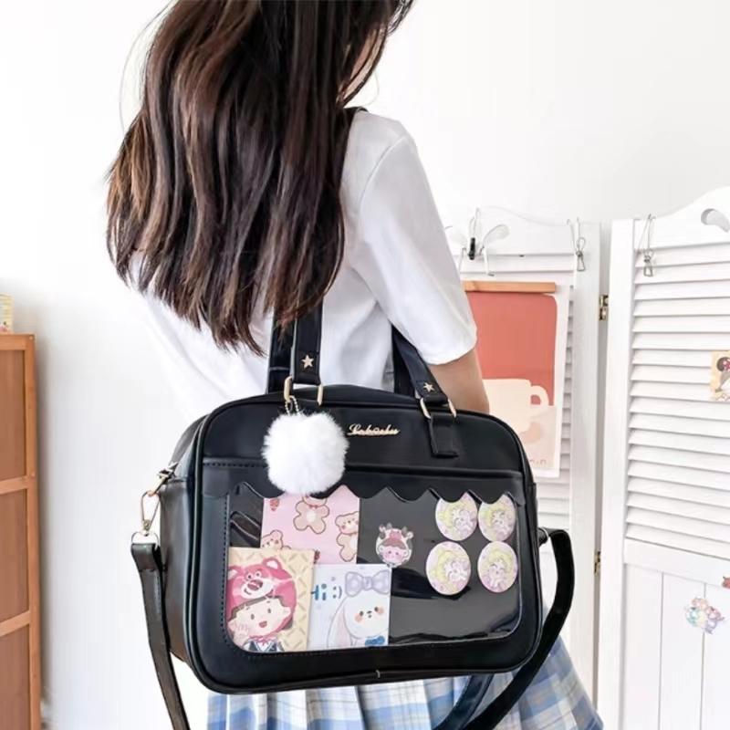 Women's Japanese Style Kawaii Shoulder Bag New Ita Bag Transparent JK Tote Handbag Student Preppy Luxury Messenger Crossbody Bag