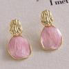 Korean Style Pink Waterdrop Stud Earrings For Women Fashion Romantic Sweet Jewelry Accessories Brincos Girl Gift