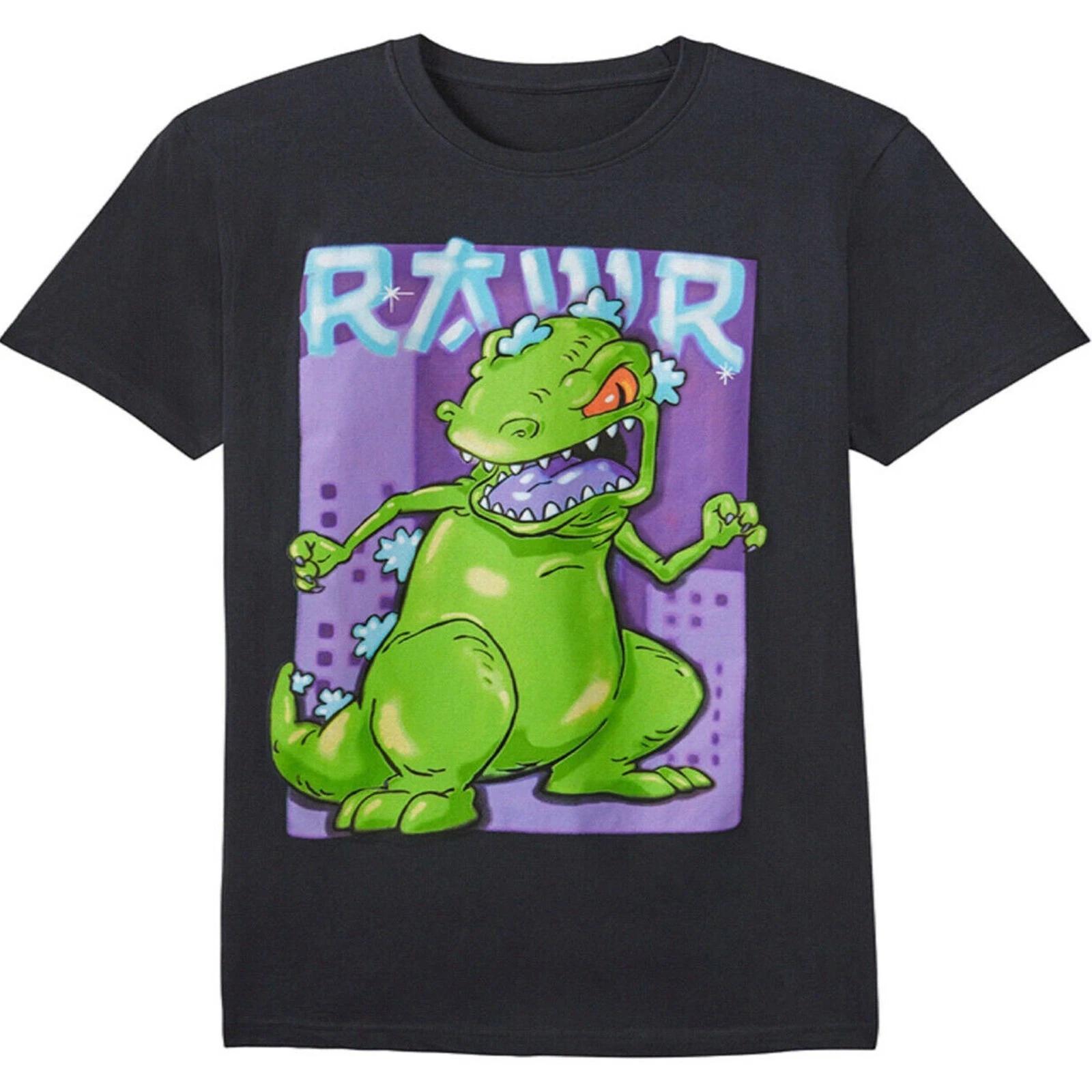 Rugrats Raptar RAWR Men s Black T-shirt NEW 4XL