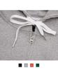 Cream Soda Lab Plain All Season Two-Way Crop Zip-Up Hoodie Gray