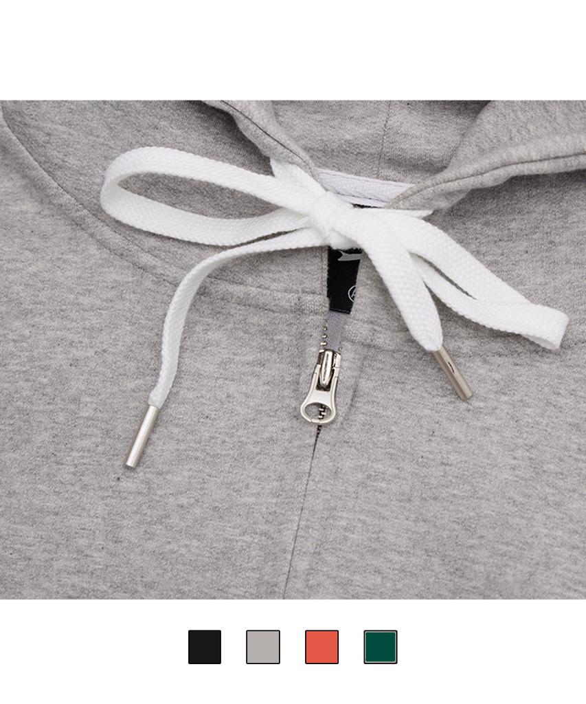 Cream Soda Lab Plain All Season Two-Way Crop Zip-Up Hoodie Gray
