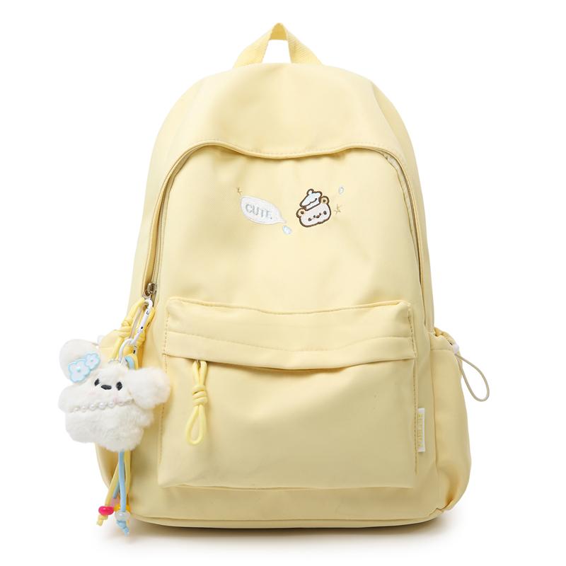 College Style Student Schoolbag Cartoon Embroidery Women's Lightweight Backpack
