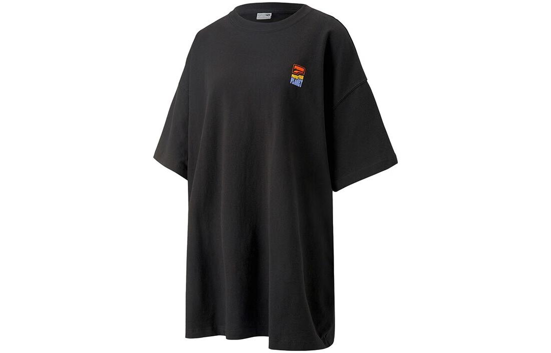 PUMA Short Sleeved Dresses Women s Black Crew Neck Moderate Mid Length 620627-01 M