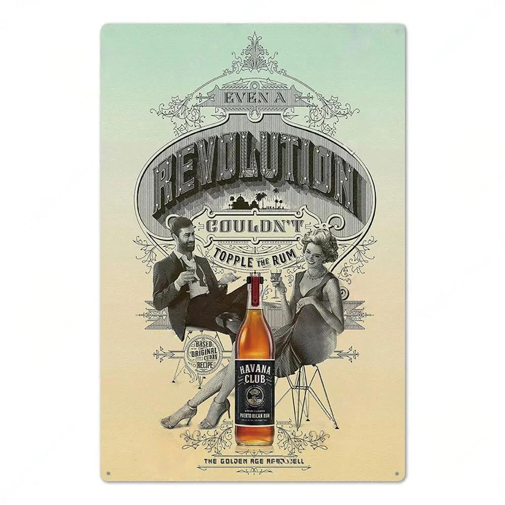 Havana Rum Vintage Tin Signs Metal Posters Decor Retro Plaque Stickers for Pub Club Man
