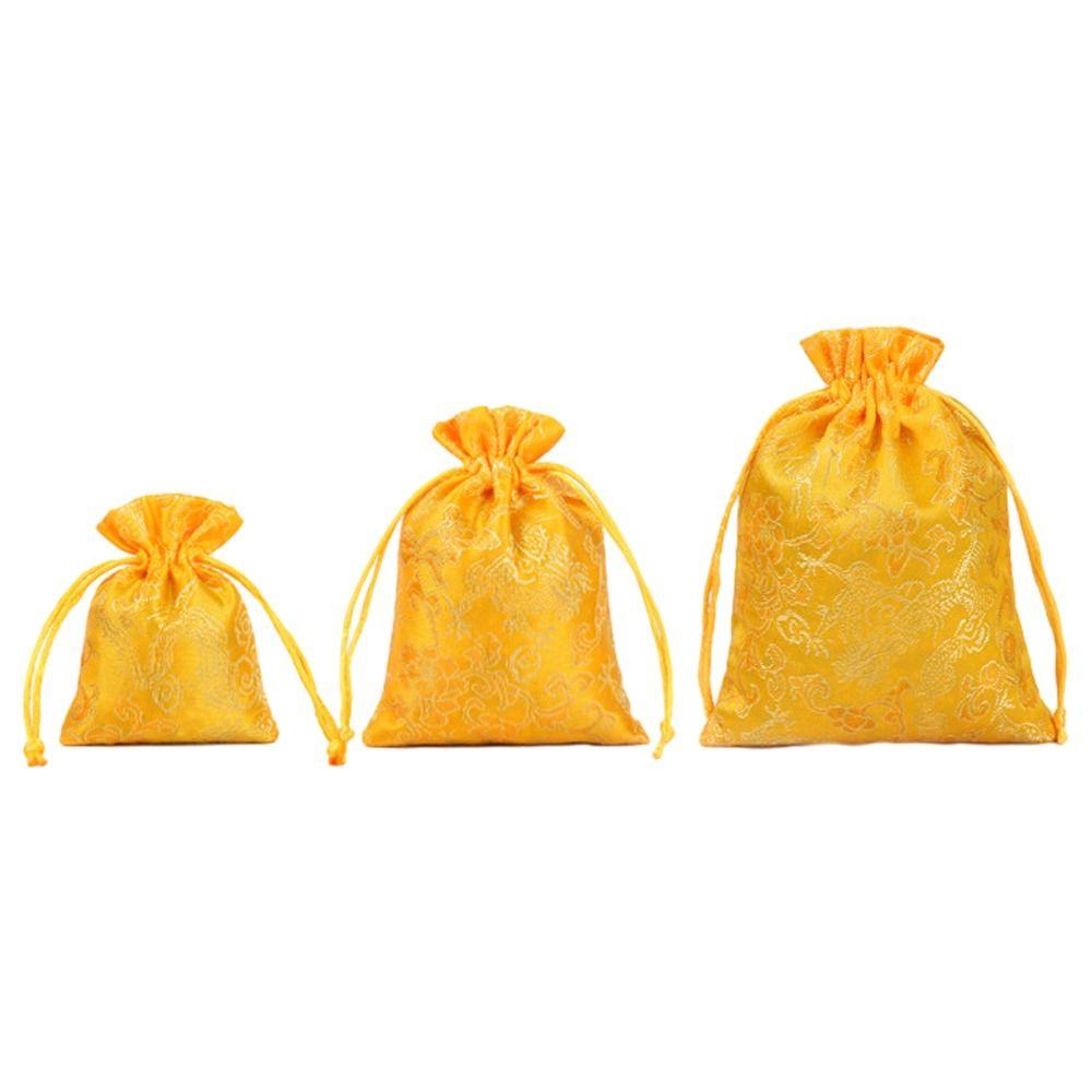 Dragon Embroidery Flower Drawstring Bag Storage Bag Festive Sugar Bag Canvas Flower Handbag  Party