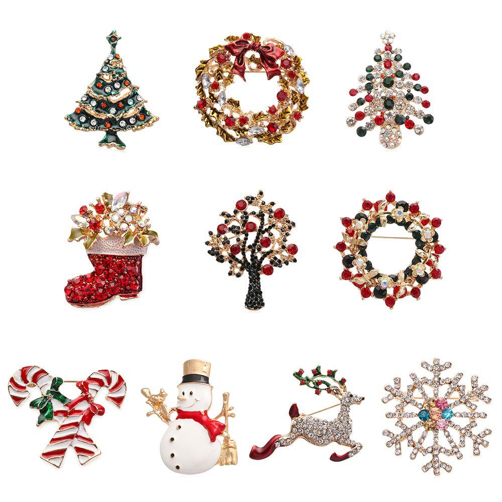 Módní šperky s kamínky Vánoční dárek Vánoční brože Odznaky Brože Špendlíky na vánoční stromeček