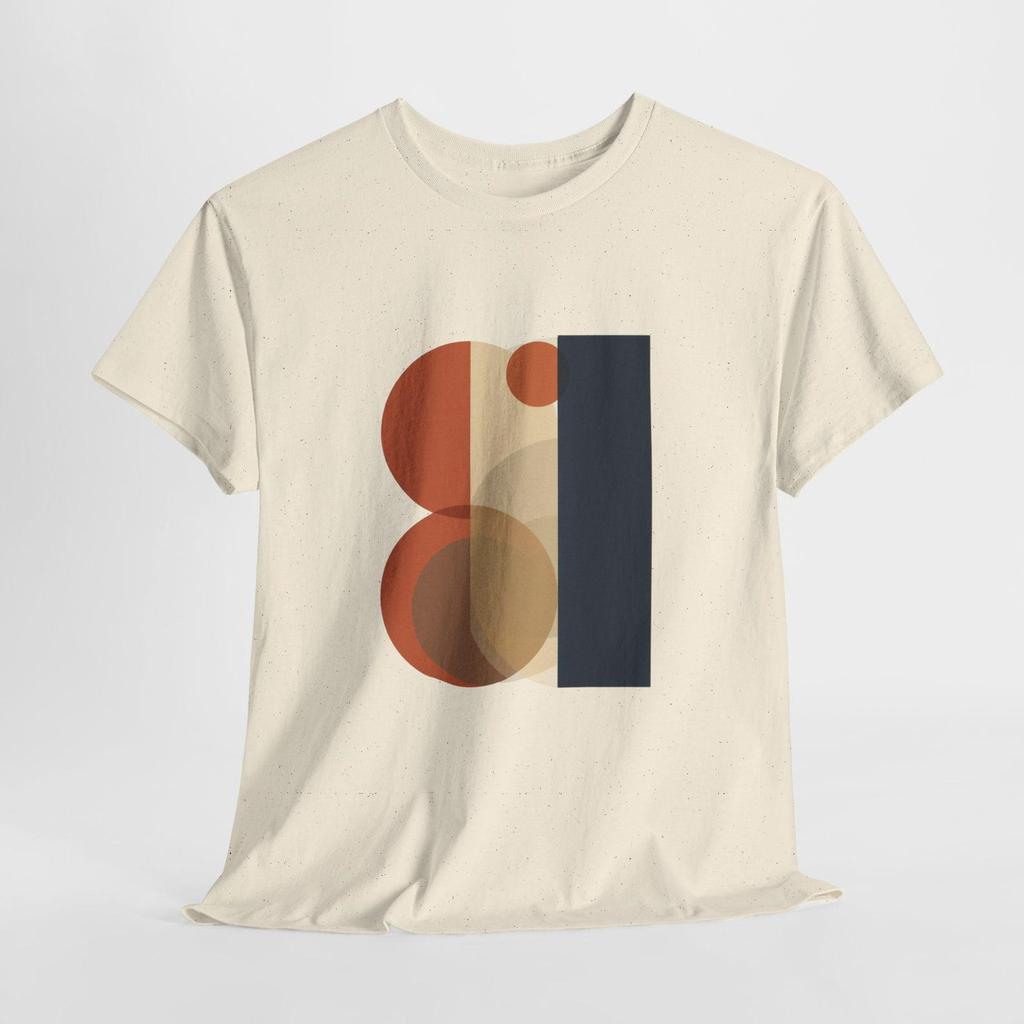 Modernist Letterform T-Shirt and kids tshirt | Abstract Bauhaus Graphic | Sand & Natural Tee