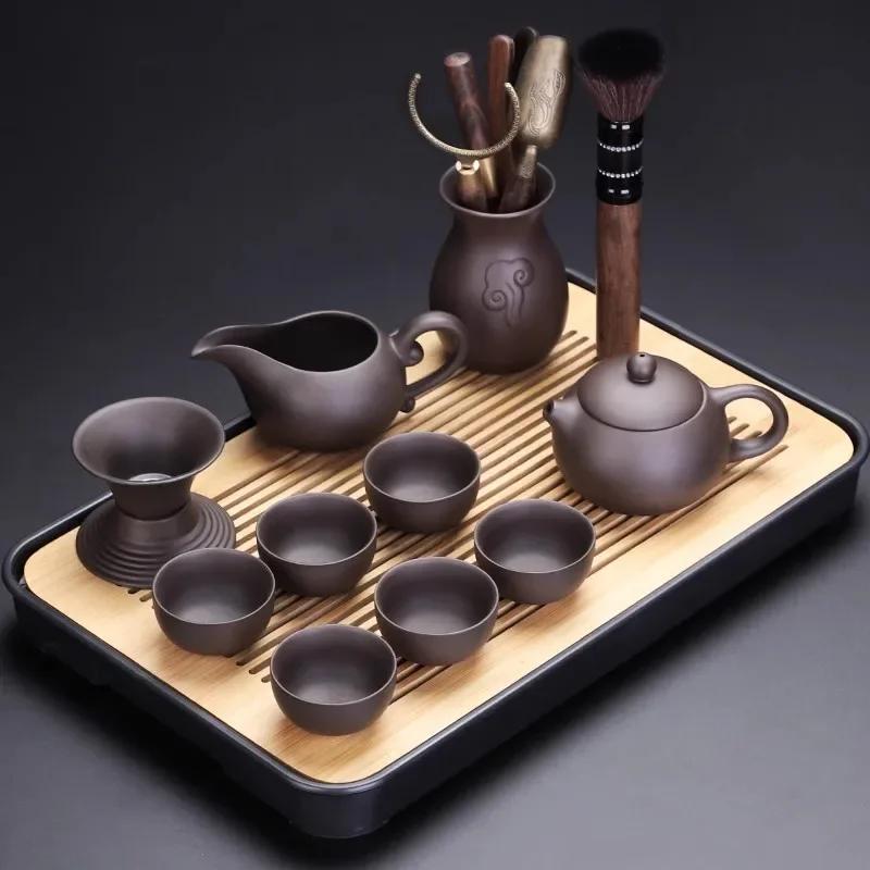 Handmade Purple Clay Teapot Tea Cup Tea Ceremony Ceramic Tea Set Kung Fu Pot Pot  Cup Chinese Beverage High Quality