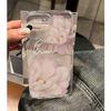 Funda para teléfono con estampado de flores blancas pintadas al óleo para iPhone 13/14/15/16 Pro Max y iPhone 17 Pro