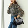 Geprägte glänzende Boston-Tasche Damen-Umhängetasche