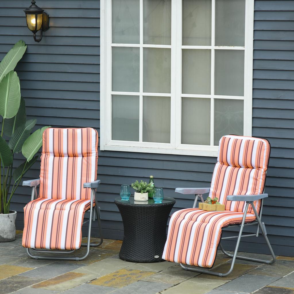 Reclining Garden Chair Set of 2, 5-Level Adjustable Zero Gravity Chairs with Cushions