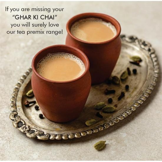 Octavius | NO ADDED SUGAR Ginger Premix Tea - 50 Pouches | Adrak Chai | Readymade Tea Mix | Low Sugar | Instant Tea | Tea Premix | 1 Minute Tea