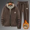 Men's Winter Sports Set Warm Hoodie Wool Fitness Sportswear