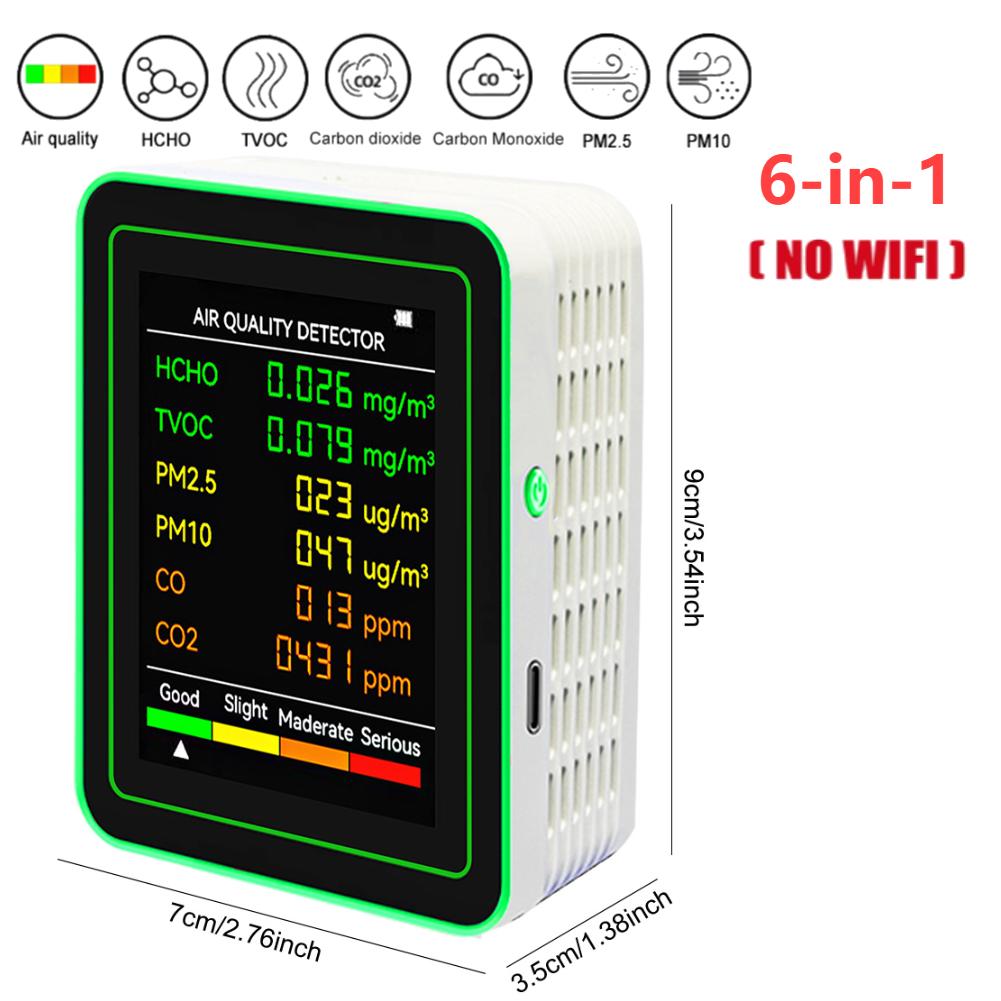 15-in-1 Indoor Air Quality Monitor Household CO CO2 TVOC HCHO Tester WiFi APP Control Portable AQI PM0.3 PM1.0 PM2.5 PM10 Tester