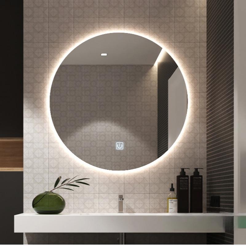 Runde Spiegelleuchte, Badezimmerspiegel, Badezimmer mit Licht, LED Touchscreen Sensorleuchte Touch Entnebelung, Wandleuchte