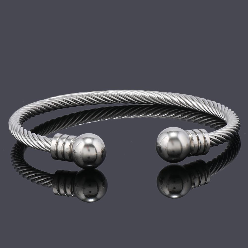 Luxury Rope Stainless Steel Man Cuff Bracelet Women Jewellery Valentines Day Gift
