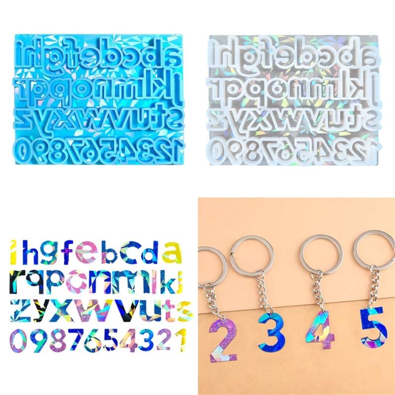 Regenbogen-Holografischer Effekt Stabile Gussformen Buchstaben und Zahlen Tragbares Zubehör für Bastelbedarf Tägliche Nutzung