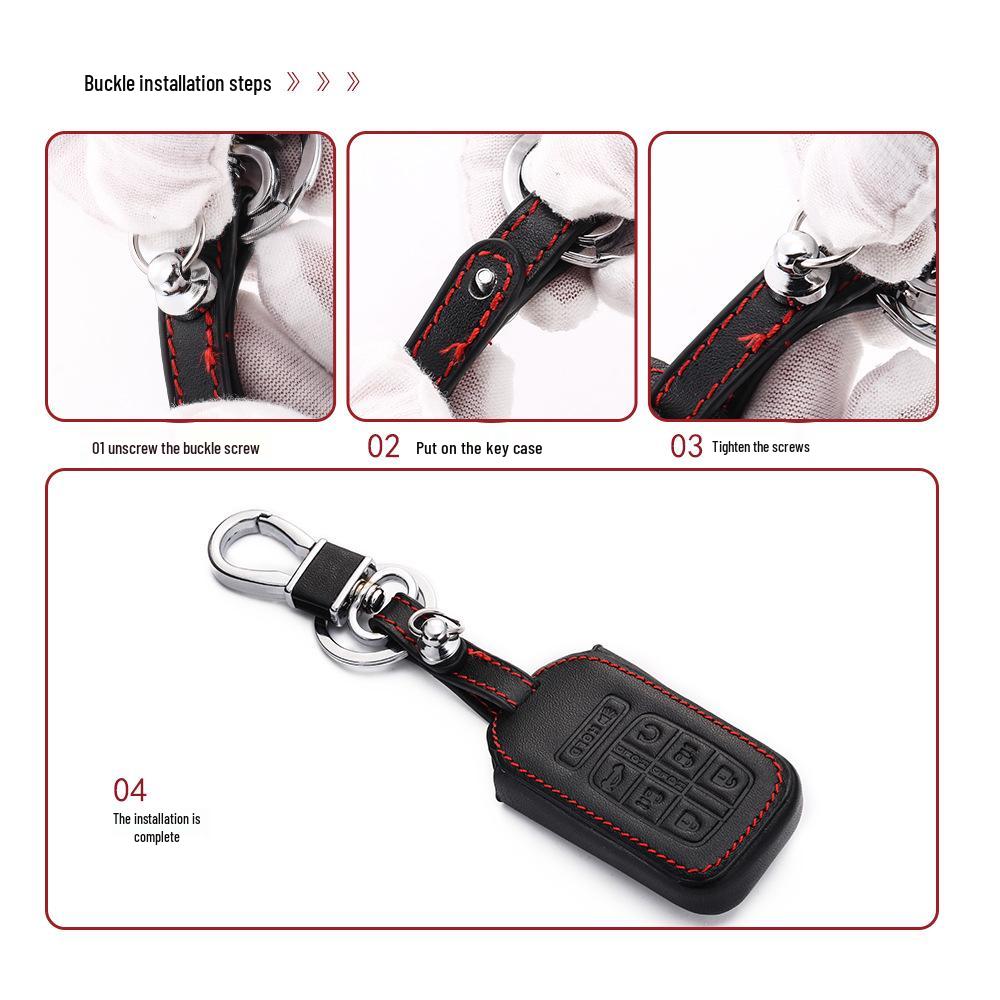 2018 Odyssey Overseas Genuine Leather 7-Button Key Case Keychain