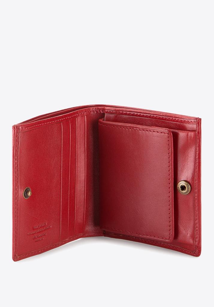 Wittchen Women's Leather Wallet With Coat Of Arms, Snap-On, Red, Natural Leather