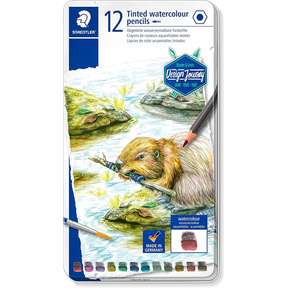 STAEDTLER (STAEDTLER) Colored Pencils, Colored Graphite, Watercolor, 12 Color Set, 14610T, M12