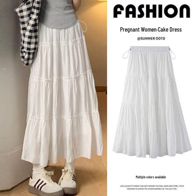 2026 High Waist A-line Maternity Skirt - Slimming, Fluffy Ballet Style for Spring/Summer XL