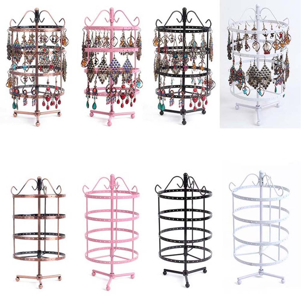 Buy Iron Art Rotating Round Four Layer 144 Hole Earrings Rack Jewelry ...