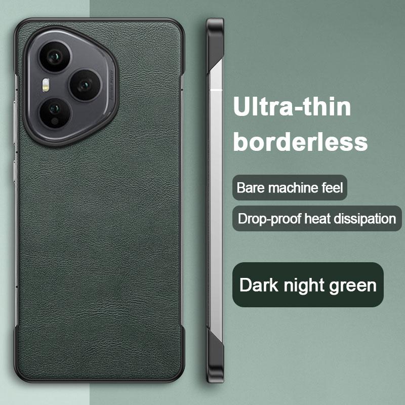 New Luxury Solid Color Leather Not Border Shockproof Phone Case For Honor 400 Pro 300 Ulttra 200 100 90 60 Pro Bumper Back Cover