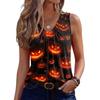 Women's Halloween Print V-Neck Sleeveless Tank Top