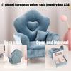 Velvets Jewelry Organizers Portable Sofa Shape with Partitioned Sections Space Saving Jewelry Travel Case for Easy Access