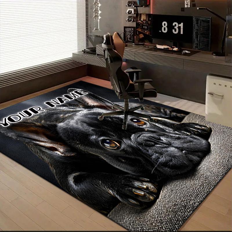 1PC Custom Name French Bulldog Portrait Theme Floor Mat Ideal for Living Room, Game Rooms, Office, Bedroom, Office Floor Mat , Floor Mats for Home