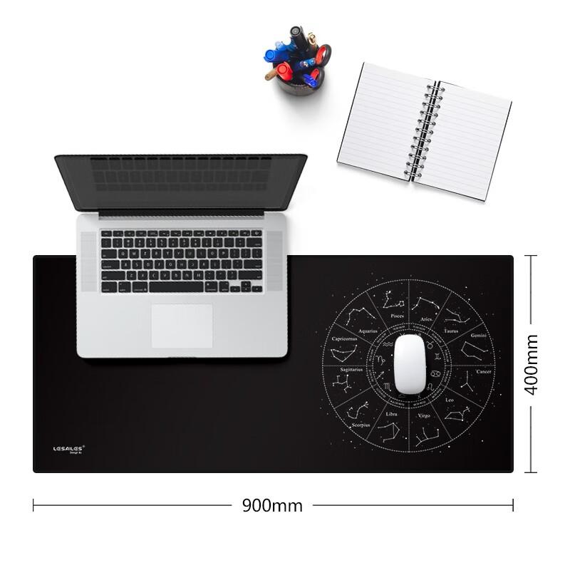 LESAILES Star Constellation Gaming And Office Mouse Pad, Extra Large Thick Computer Keyboard Desk Mat, Upgraded Version, Black, 900*400*3mm
