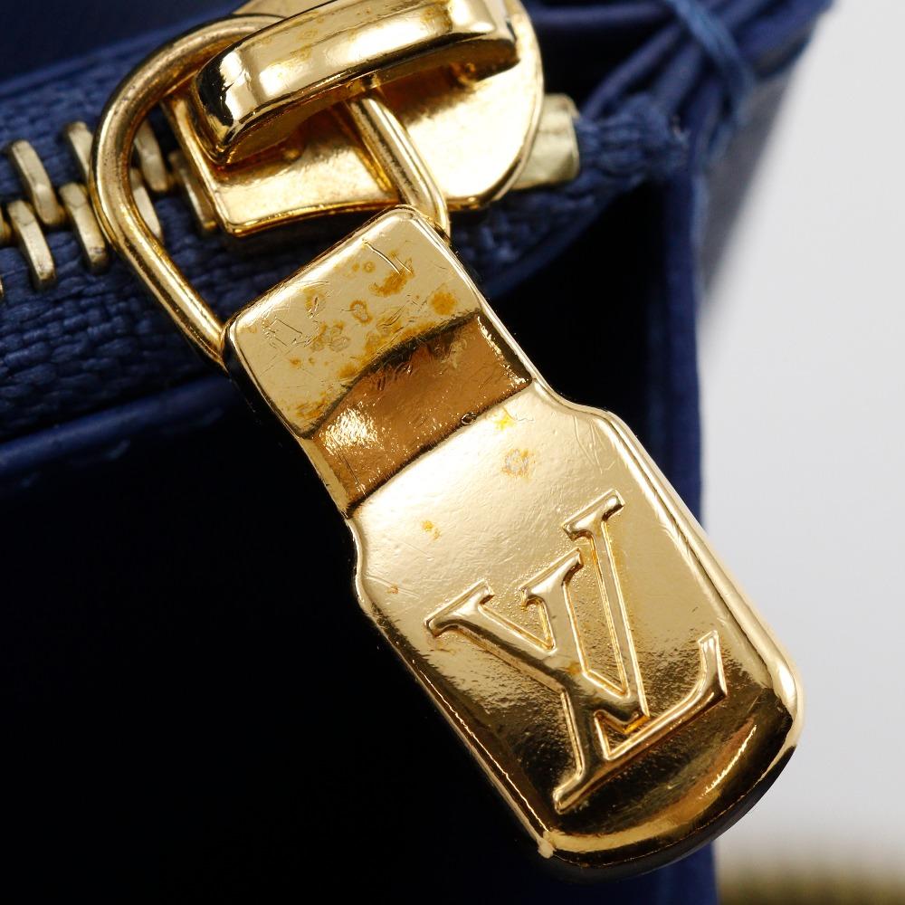 Louis Vuitton Zippy Wallet Purse M82958 Blue Monogram Denim Unisex Used