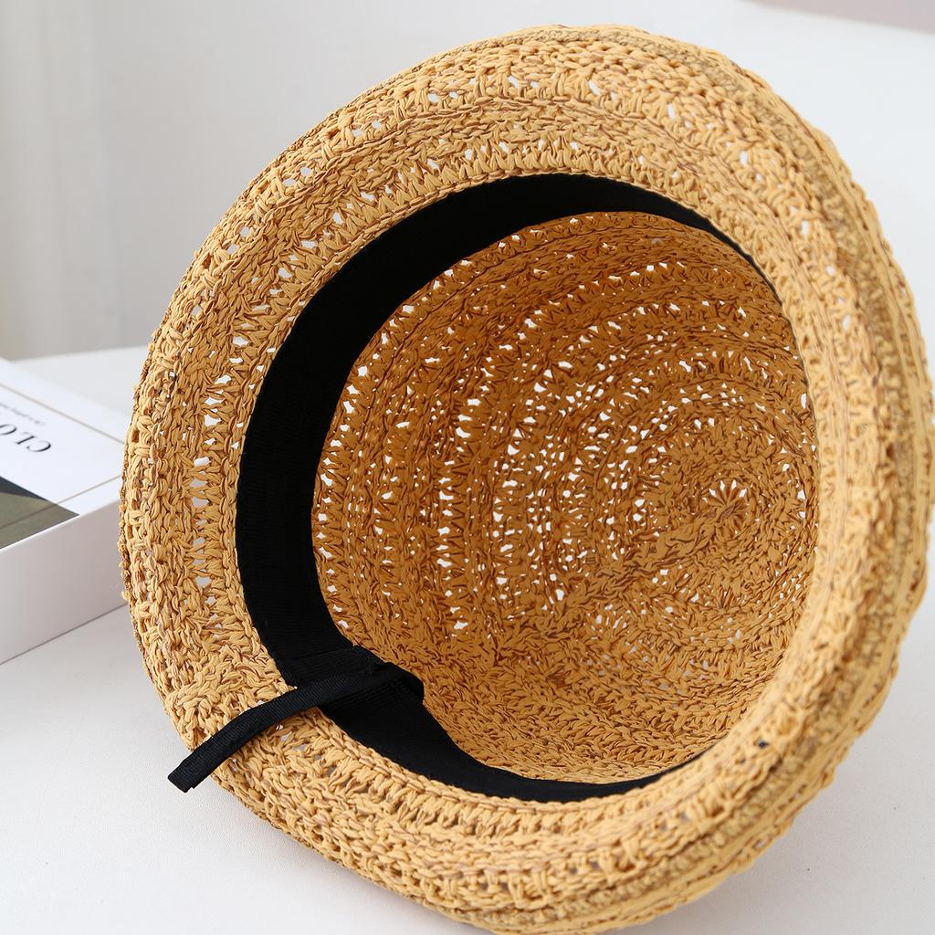 Cute Small Basin Hat Showing Face Small Bucket Hat Bow Outdoor Straw Hat Big Sun Hat Travel Breathable