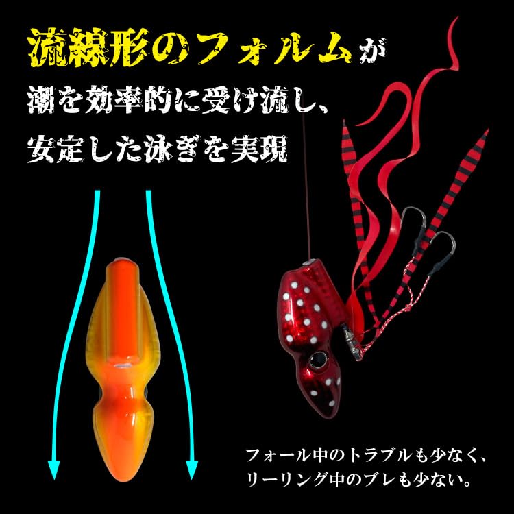 Hold It In Your Set of 9 Pieces In All Tairaba with Protective Head Offshore Jigging BAKSTORM Fishing Fishing Gear Mouth, Colors, 80g, Tube, Tie,