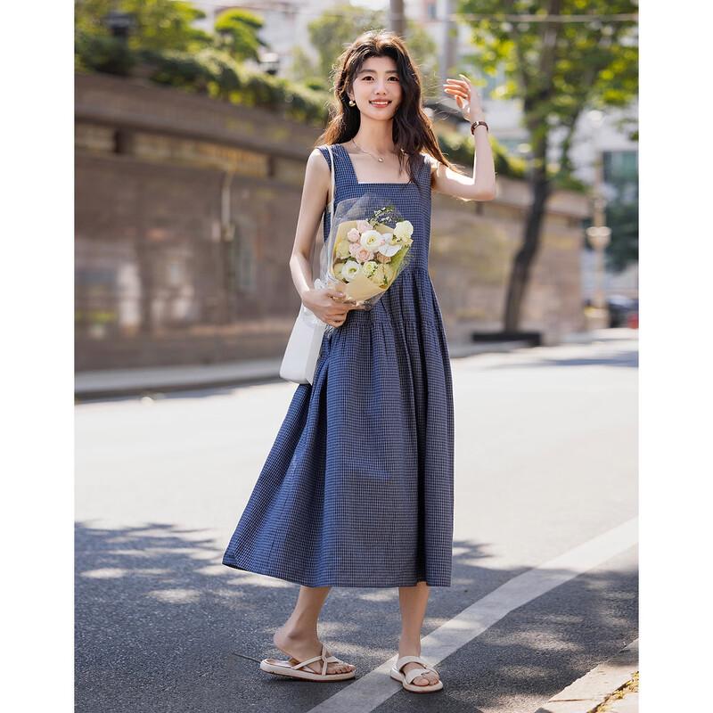 Japanese Style Plaid A-Line Sundress