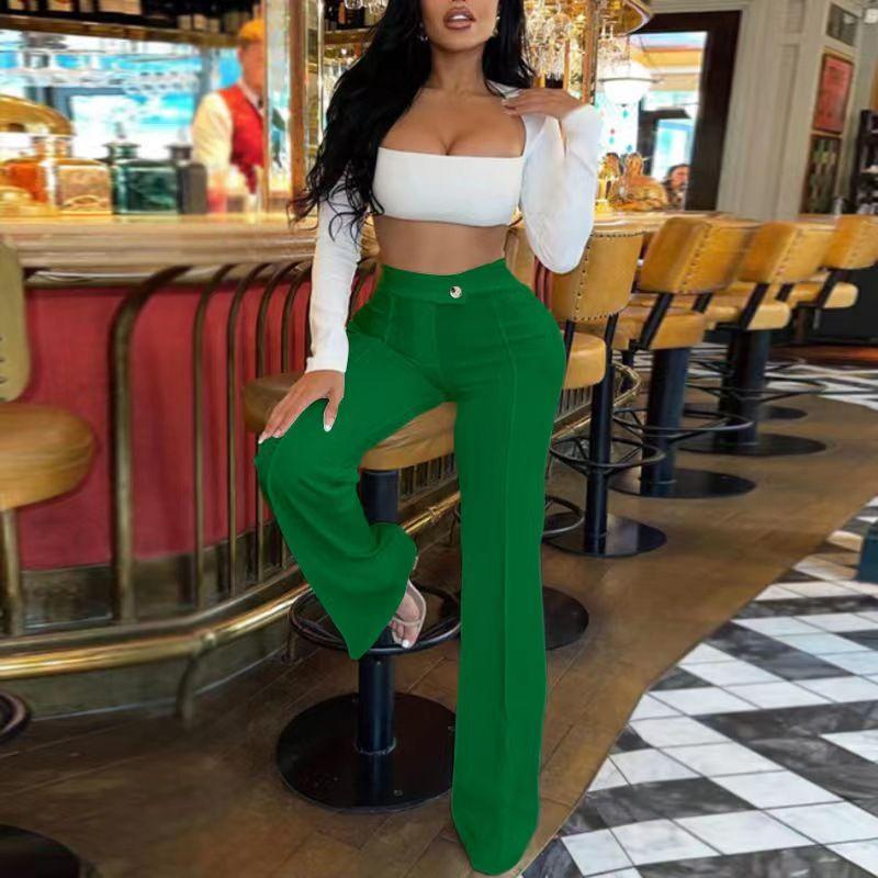 Fashion Wind Elegant Bootcut Pants Casual Fashionable Wide Leg Pants High Waisted Wide Leg Pants