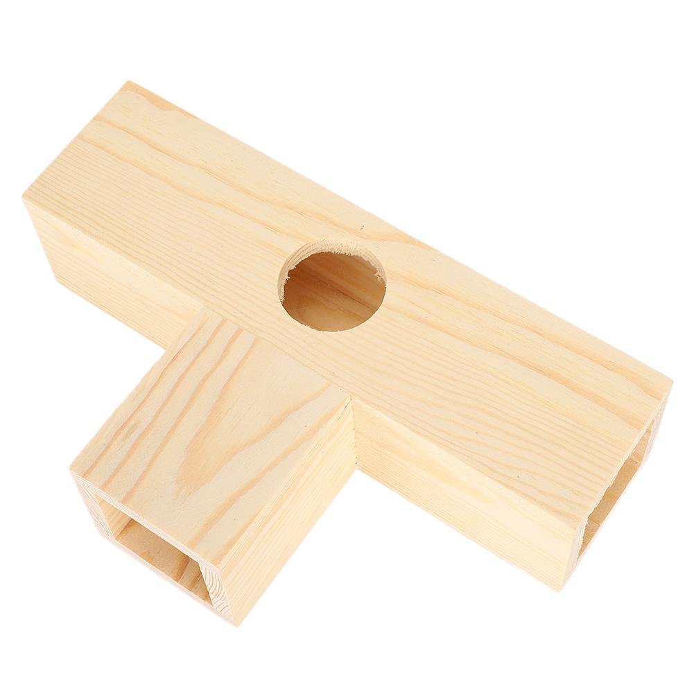 Wood Hamster Tunnel Tube Small Pets House Training Exercise Playground Toy(Small T Type)