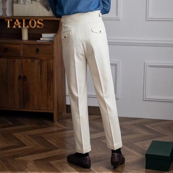 Pantalon de costume pour homme, fermeture éclair, taille réglable, coupe droite, style anglais, couleur unie, ample, formel, style professionnel, tenue de bureau