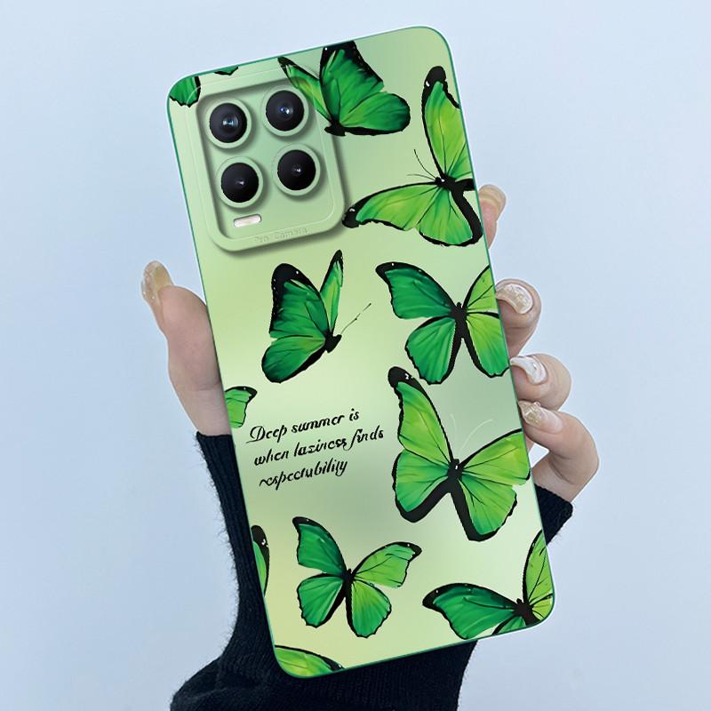 For Realme 8 Pro / Realme 8 4G 5G Phone Case Simplicity Flower Liquid Silicone Cover Realme8 8Pro RMX3085 RMX3081 RMX3241 Fundas