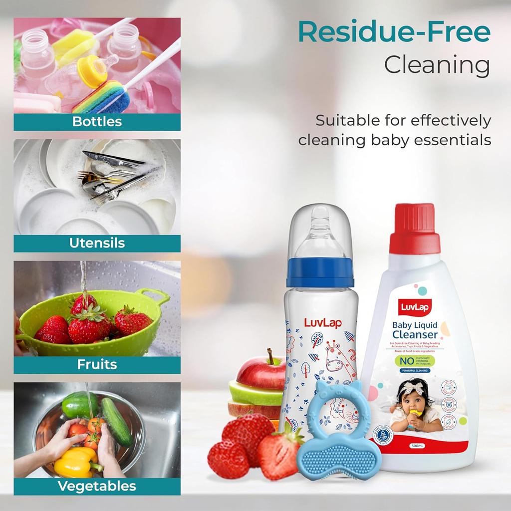 LuvLap Baby Liquid Cleanser 650g Pack Of 1 For Cleaning Feeding Bottles Toys Fruits Vegetables Safe Gentle Effective Solution