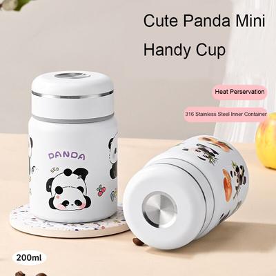 316 Stainless Steel Thermo Bottle 200ml Mini Termos Water Bottle Cute Panda Thermal Tumbler Coffee Travel Mug Water Thermos