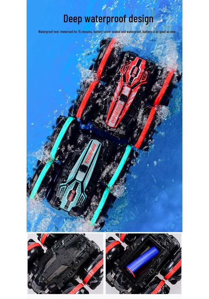 Amphibious Remote Control Stunt Car - Double-Sided Land & Water Toy Vehicle