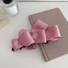 Women Hair Clip Anti-slip Teeth Three-Dimensional Bow Design Strong Grip Hair Claw Satin Texture Ponytail Holder Versatile Hair Accessory