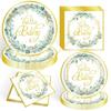 10/20Pcs Disposable Paper Plates Paper Napkins Baby Showers Tableware Supplies for Kids Birthday Baby Showers Parties 55KF