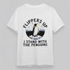 Women's Plus Size T-Shirt Flippers Up I Stand With Penguins Mountain Scene Tee